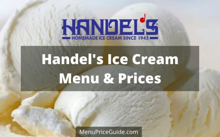 Handel's Ice Cream Menu Prices