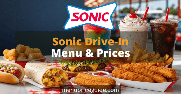 Sonic Drive-In Menu with Prices