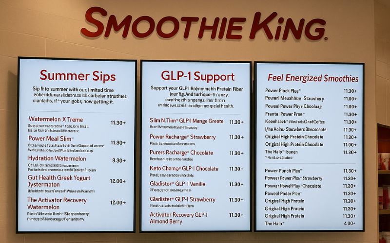 Smoothie King Menu Prices cards