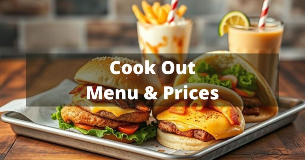 Cook Out Menu with Prices