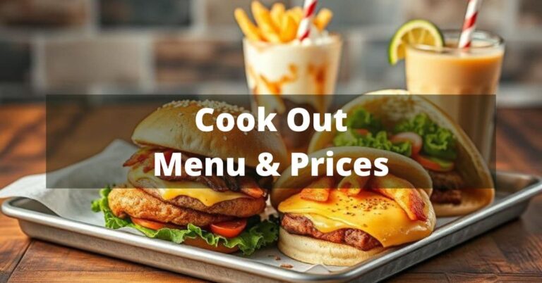 Cook Out Menu with Prices