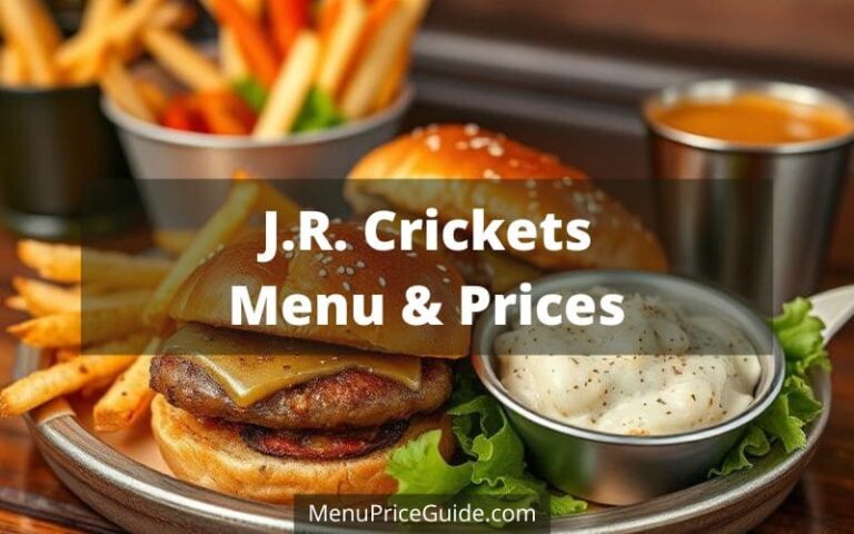 J.R. Crickets Menu with Prices